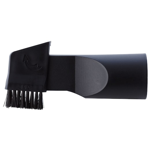 A close-up image of a BLACKDECKER vacuum cleaner brush attachment. The attachment is black, with a cylindrical connector and a small brush at one end designed for cleaning tight spaces or delicate surfaces.