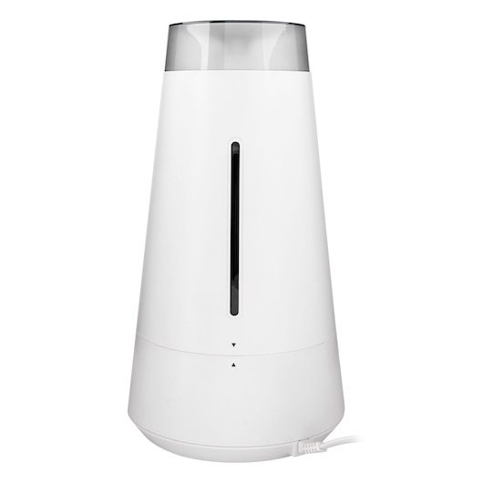 BLACKDECKER AIR2000N white cone-shaped air purifier with visible water level indicator, front angle.