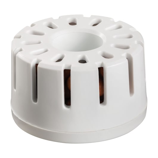 BLACKDECKER AIR2000N white circular air purifier filter with multiple vertical slots, product side angle.