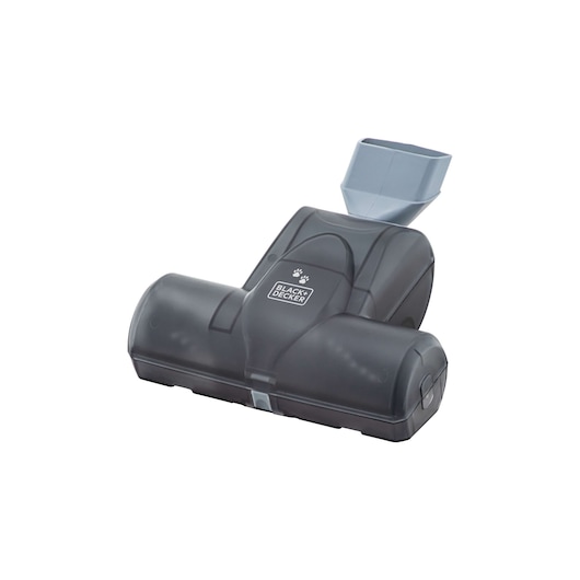 A BLACK+DECKER branded vacuum cleaner attachment with a grey and black design, photographed on a plain white background.