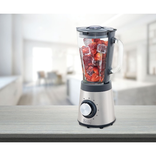 GOURMAND GRIS -  LIQUIDIFICADOR EM INOX COM JARRA DE VIDRO, 5 VELOCIDADES + PULSAR, SISTEMA SAFE CLICK, 700W, 220V