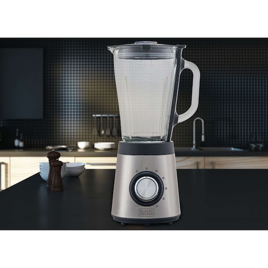 GOURMAND GRIS -  LIQUIDIFICADOR EM INOX COM JARRA DE VIDRO, 5 VELOCIDADES + PULSAR, SISTEMA SAFE CLICK, 700W, 220V