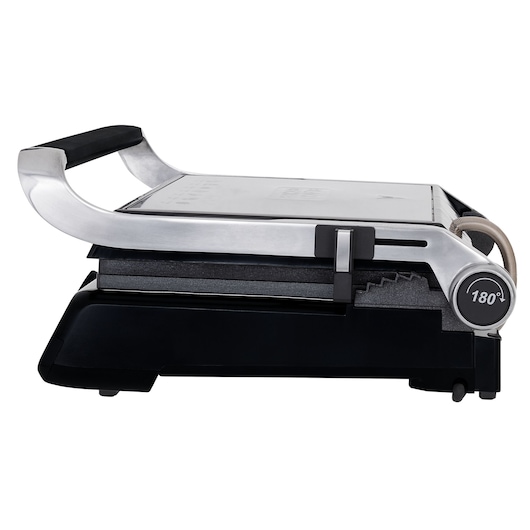 Closed product on white background, side view