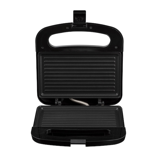 BLACKDECKER GS800 sandwich maker with open lid, non-stick grill plates, photographed on white background.