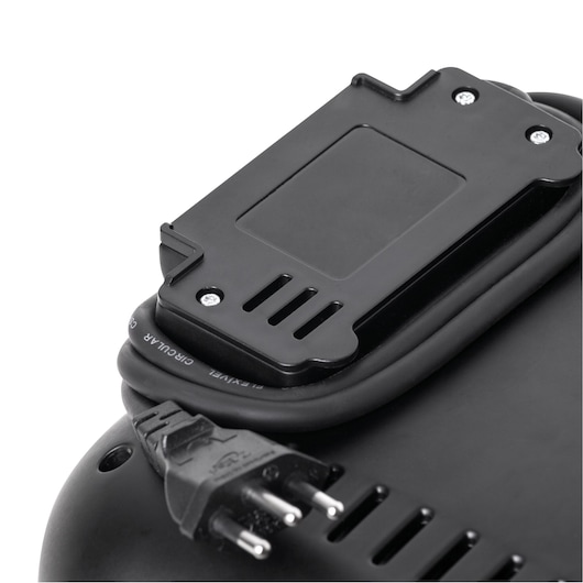 BLACKDECKER GW750 electric tool close-up showing power cord with two-prong plug secured on black device base.