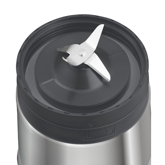 BLACKDECKER LP320 blender jar with stainless steel blades, top angle on white background.