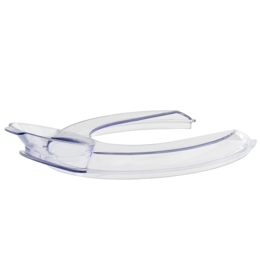 BLACKDECKER PLAN2000P clear plastic dust extraction guard for planer, side angle on white background.